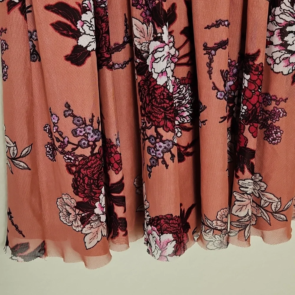 Blue Rain Floral Mini Dress in Coral and Purple